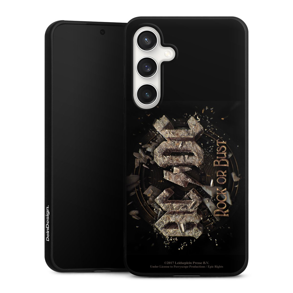 Galaxy S24 FE 5G Handy Premium Silikon Hülle Handyhülle schwarz Case Acdc Official Licensed Product Rock Or Bust Silikon Premium Case