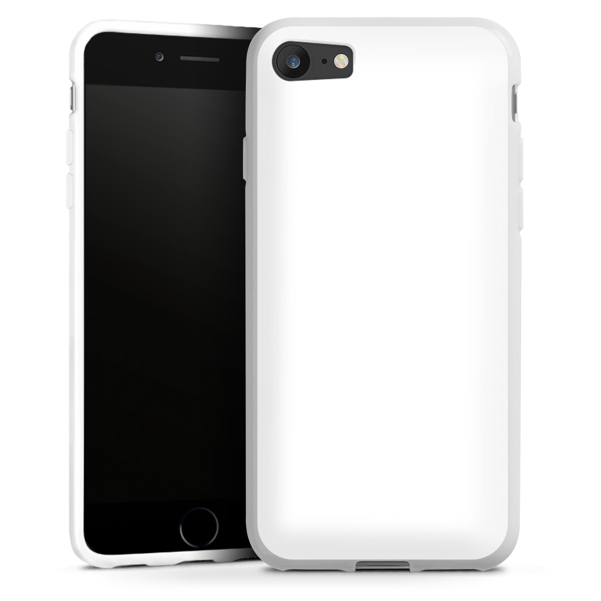 iPhone SE (2020) Handy Silikon Hülle Case weiß Handyhülle Unicoloured Colour White Silikon Case