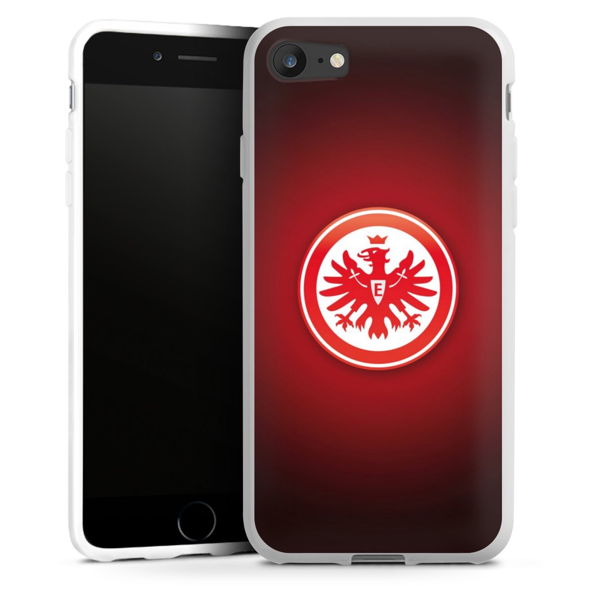 iPhone SE (2020) Handy Silikon Hülle Case weiß Handyhülle Eintracht Frankfurt Official Licensed Product Coat Of Arms Silikon Case