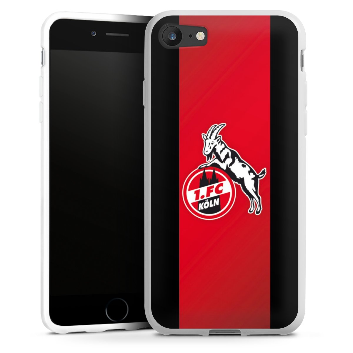 iPhone SE (2020) Handy Silikon Hülle Case weiß Handyhülle Official Licensed Product Billy Goat Hennes 1. Fc Köln Silikon Case