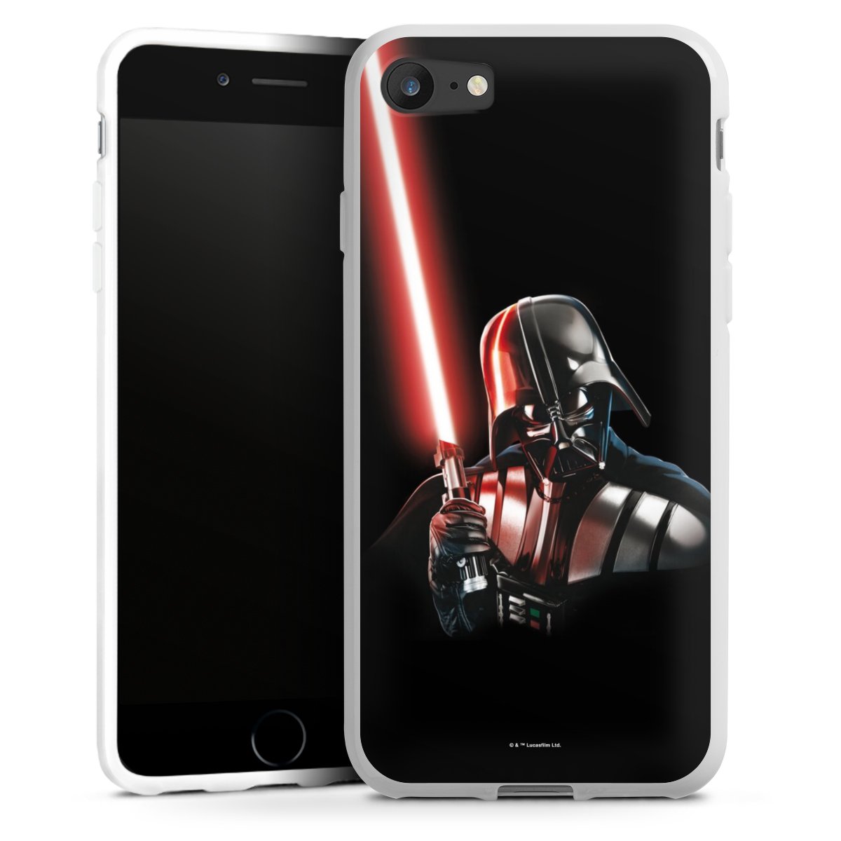 iPhone SE (2020) Handy Silikon Hülle Case weiß Handyhülle Star Wars Merchandise Darth Vader Silikon Case