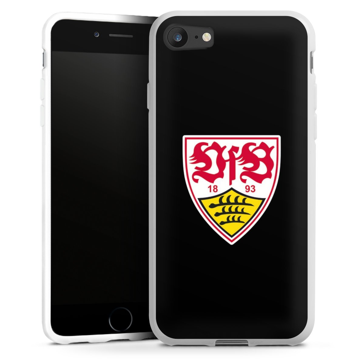 iPhone SE (2020) Handy Silikon Hülle Case weiß Handyhülle Vfb Stuttgart Official Licensed Product Coat Of Arms Silikon Case