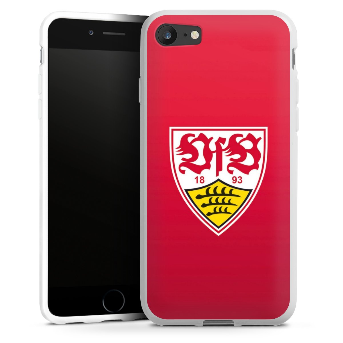 iPhone SE (2020) Handy Silikon Hülle Case weiß Handyhülle Official Licensed Product Vfb Stuttgart Silikon Case