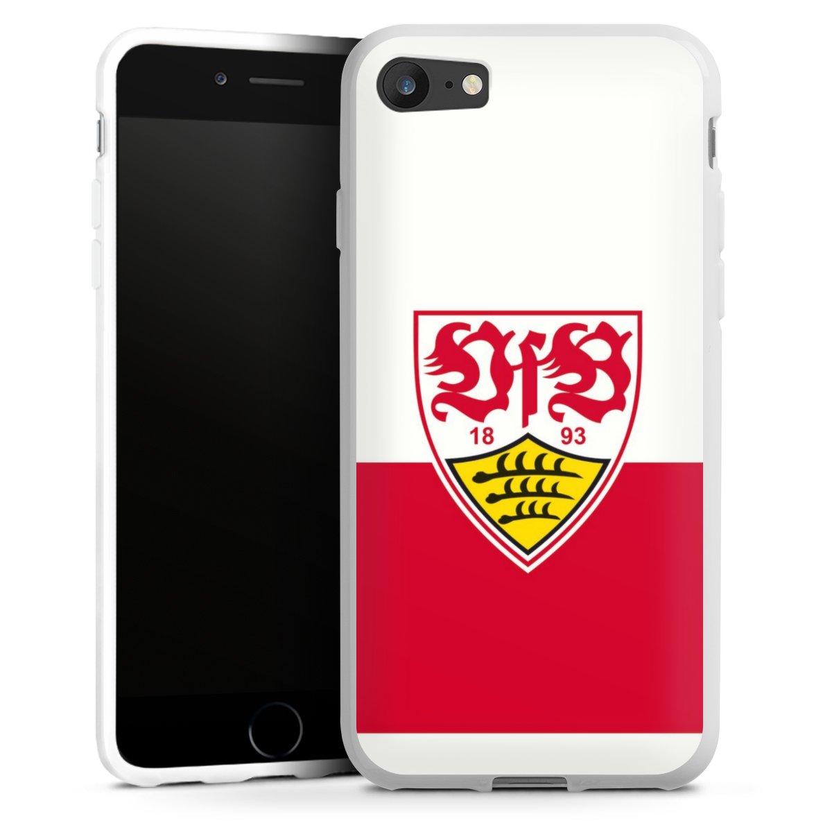 iPhone SE (2020) Handy Silikon Hülle Case weiß Handyhülle Official Licensed Product Logo Vfb Stuttgart Silikon Case