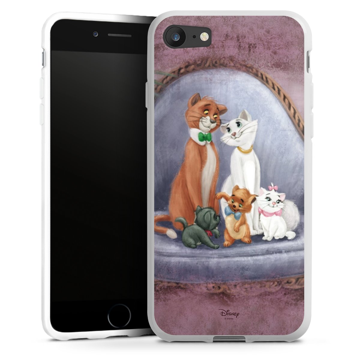 iPhone SE (2020) Handy Silikon Hülle Case weiß Handyhülle Official Licensed Product Disney Aristocats Silikon Case