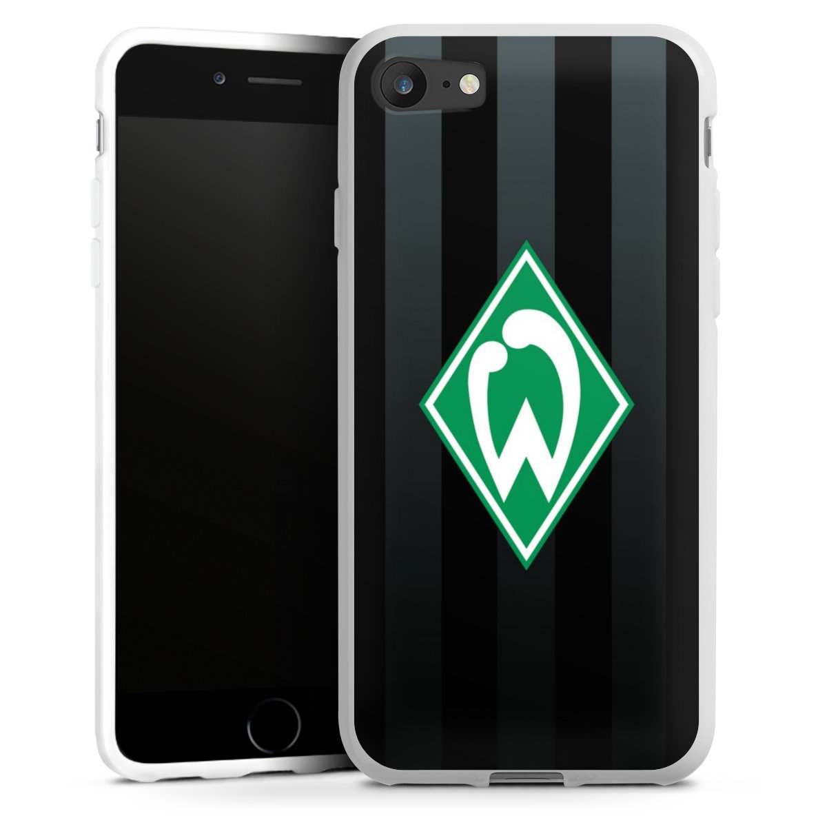 iPhone SE (2020) Handy Silikon Hülle Case weiß Handyhülle Stripes Sv Werder Bremen Official Licensed Product Silikon Case