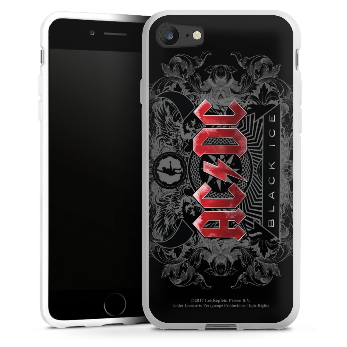 iPhone SE (2020) Handy Silikon Hülle Case weiß Handyhülle Merchandise Black Ice Acdc Silikon Case