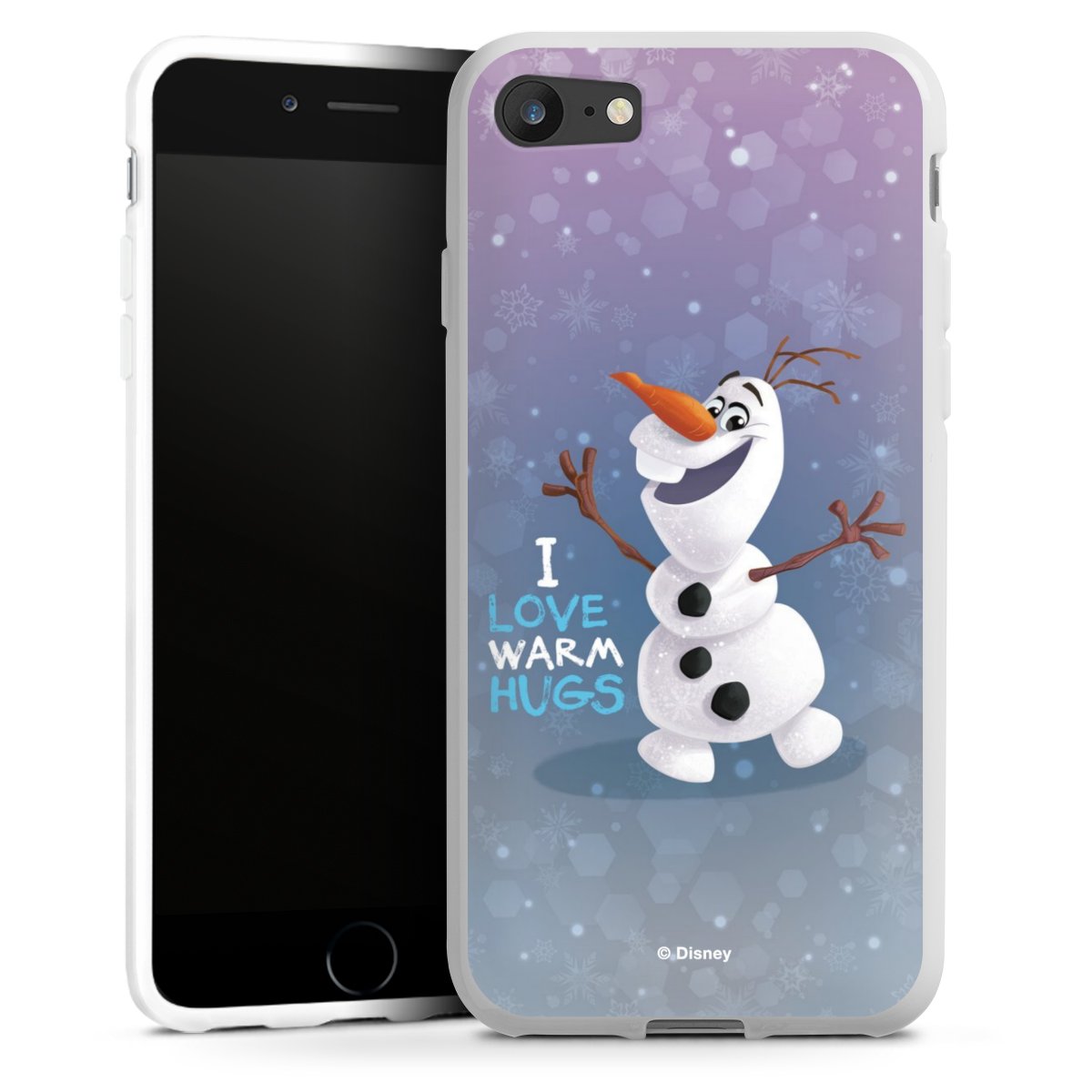 iPhone SE (2020) Handy Silikon Hülle Case weiß Handyhülle Frozen Frozen Olaf Official Licensed Product Silikon Case