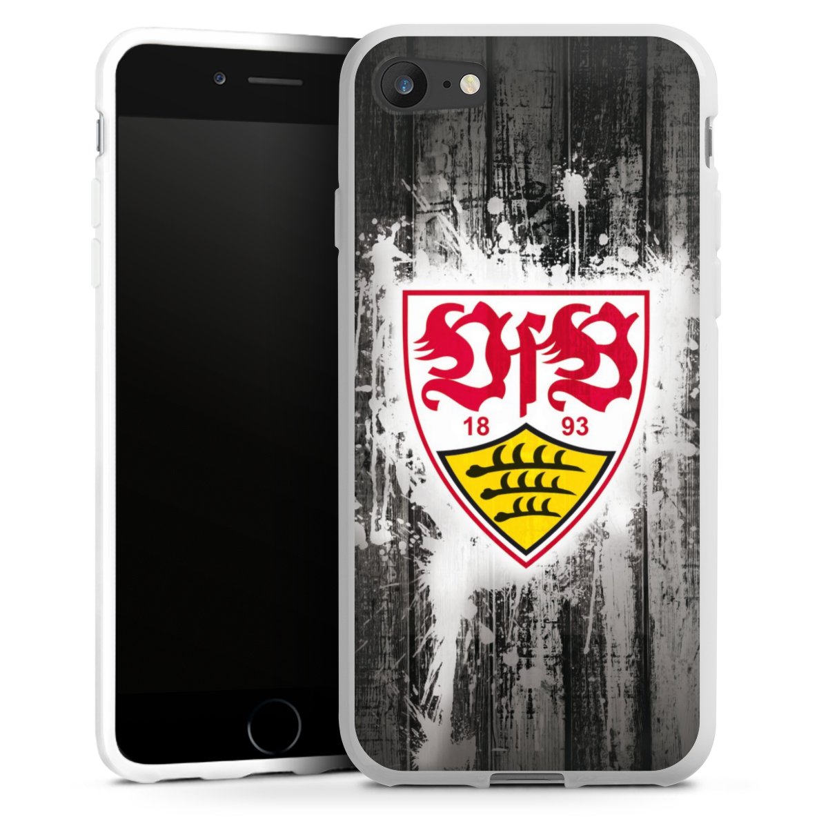 iPhone SE (2020) Handy Silikon Hülle Case weiß Handyhülle Vfb Stuttgart Official Licensed Product Silikon Case