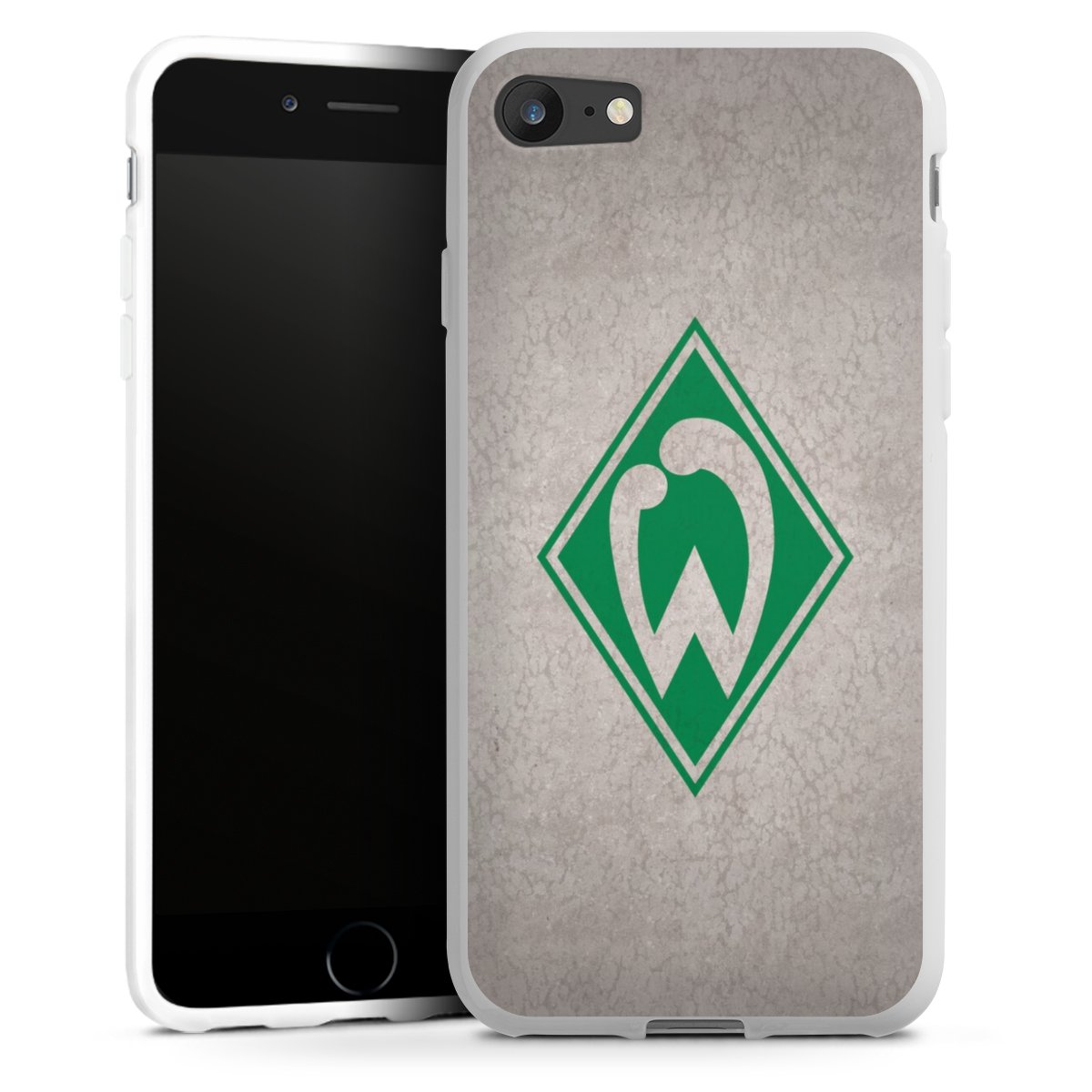 iPhone SE (2022) Handy Silikon Hülle Case weiß Handyhülle Sv Werder Bremen Concrete Official Licensed Product Silikon Case