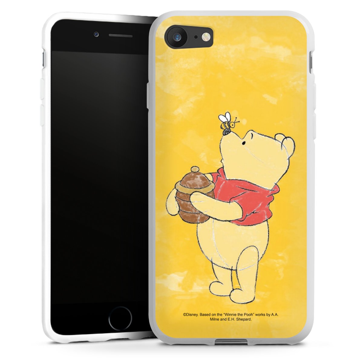 iPhone SE (2020) Handy Silikon Hülle Case weiß Handyhülle Official Licensed Product Winnie The Pooh Disney Silikon Case