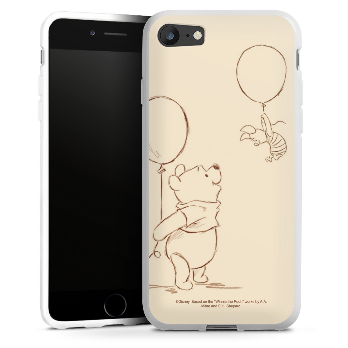 iPhone SE (2020) Handy Silikon Hülle Case weiß Handyhülle Official Licensed Product Winnie The Pooh Disney Silikon Case