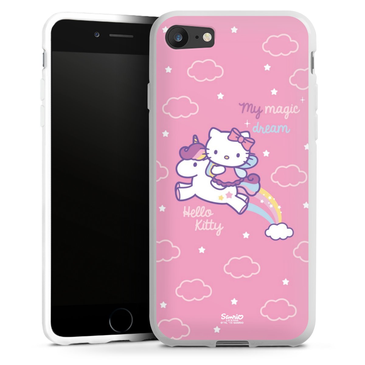 iPhone SE (2020) Handy Silikon Hülle Case weiß Handyhülle Einhorn Official Licensed Product Hello Kitty Silikon Case