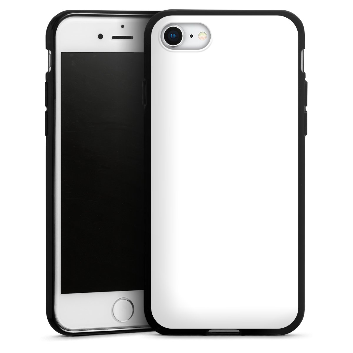 iPhone SE (2020) Handy Silikon Hülle Case schwarz Handyhülle Unicoloured Colour White