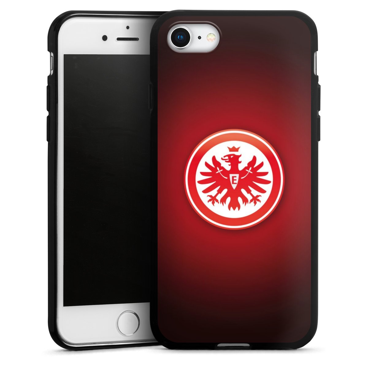 iPhone SE (2020) Handy Silikon Hülle Case schwarz Handyhülle Eintracht Frankfurt Official Licensed Product Coat Of Arms