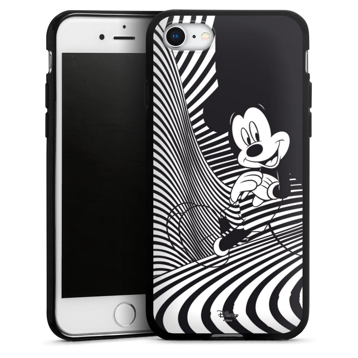 iPhone SE (2020) Handy Silikon Hülle Case schwarz Handyhülle Disney Official Licensed Product Mickey Mouse