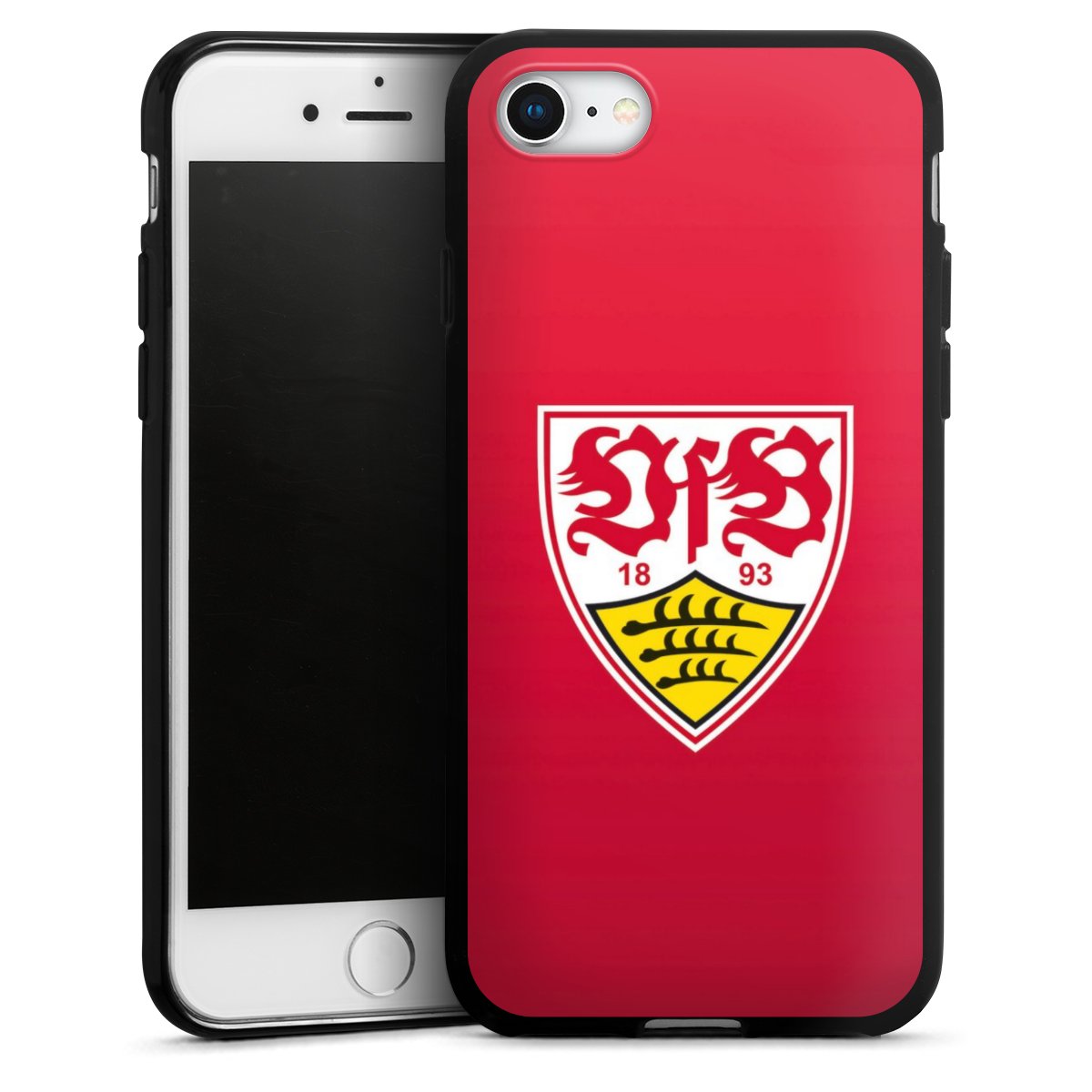 iPhone SE (2020) Handy Silikon Hülle Case schwarz Handyhülle Official Licensed Product Vfb Stuttgart