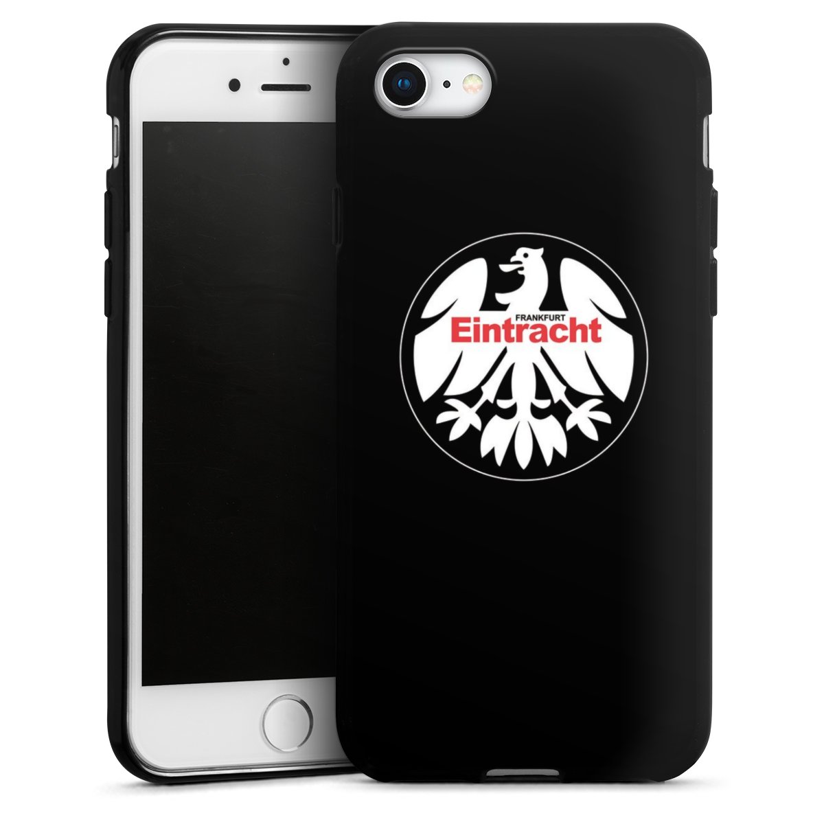 iPhone SE (2020) Handy Silikon Hülle Case schwarz Handyhülle Official Licensed Product Eintracht Frankfurt Sge