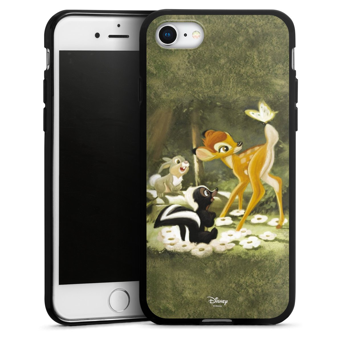 iPhone SE (2020) Handy Silikon Hülle Case schwarz Handyhülle Disney Official Licensed Product Bambi