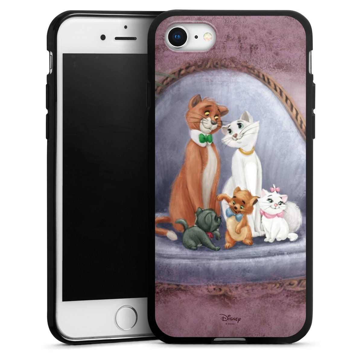 iPhone SE (2020) Handy Silikon Hülle Case schwarz Handyhülle Official Licensed Product Disney Aristocats