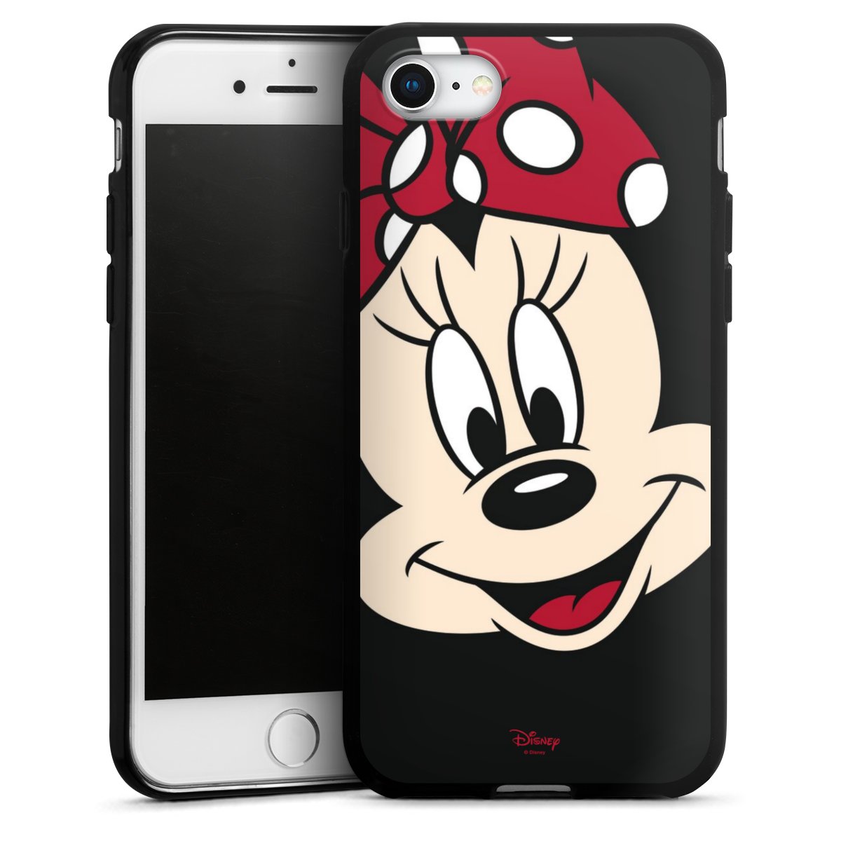 iPhone SE (2020) Handy Silikon Hülle Case schwarz Handyhülle Minnie Mouse Official Licensed Product Disney