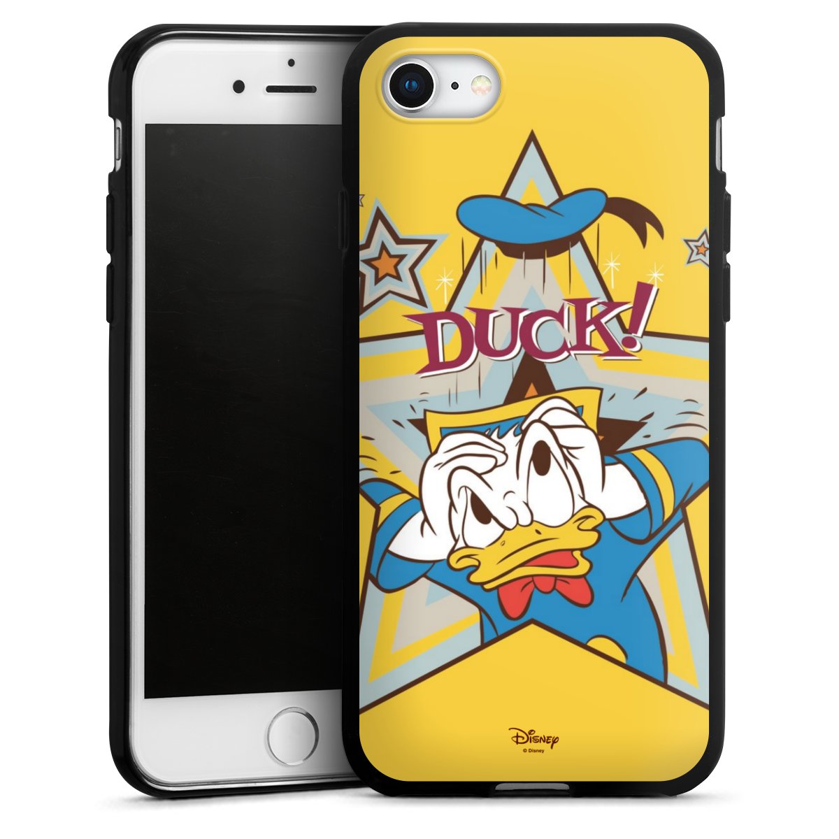 iPhone SE (2020) Handy Silikon Hülle Case schwarz Handyhülle Official Licensed Product Donald Duck Disney