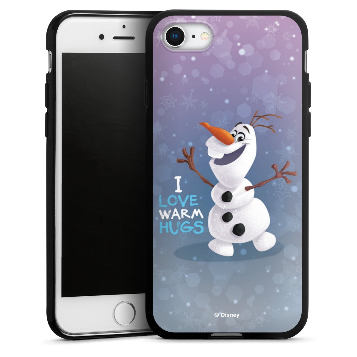 iPhone SE (2020) Handy Silikon Hülle Case schwarz Handyhülle Frozen Frozen Olaf Official Licensed Product