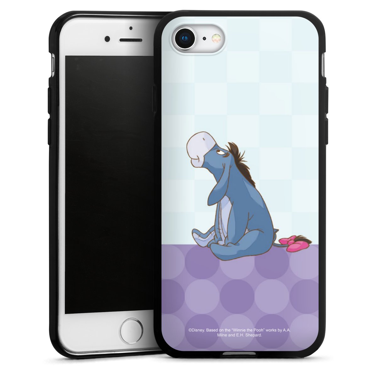 iPhone SE (2020) Handy Silikon Hülle Case schwarz Handyhülle Disney Donkey Winnie The Pooh