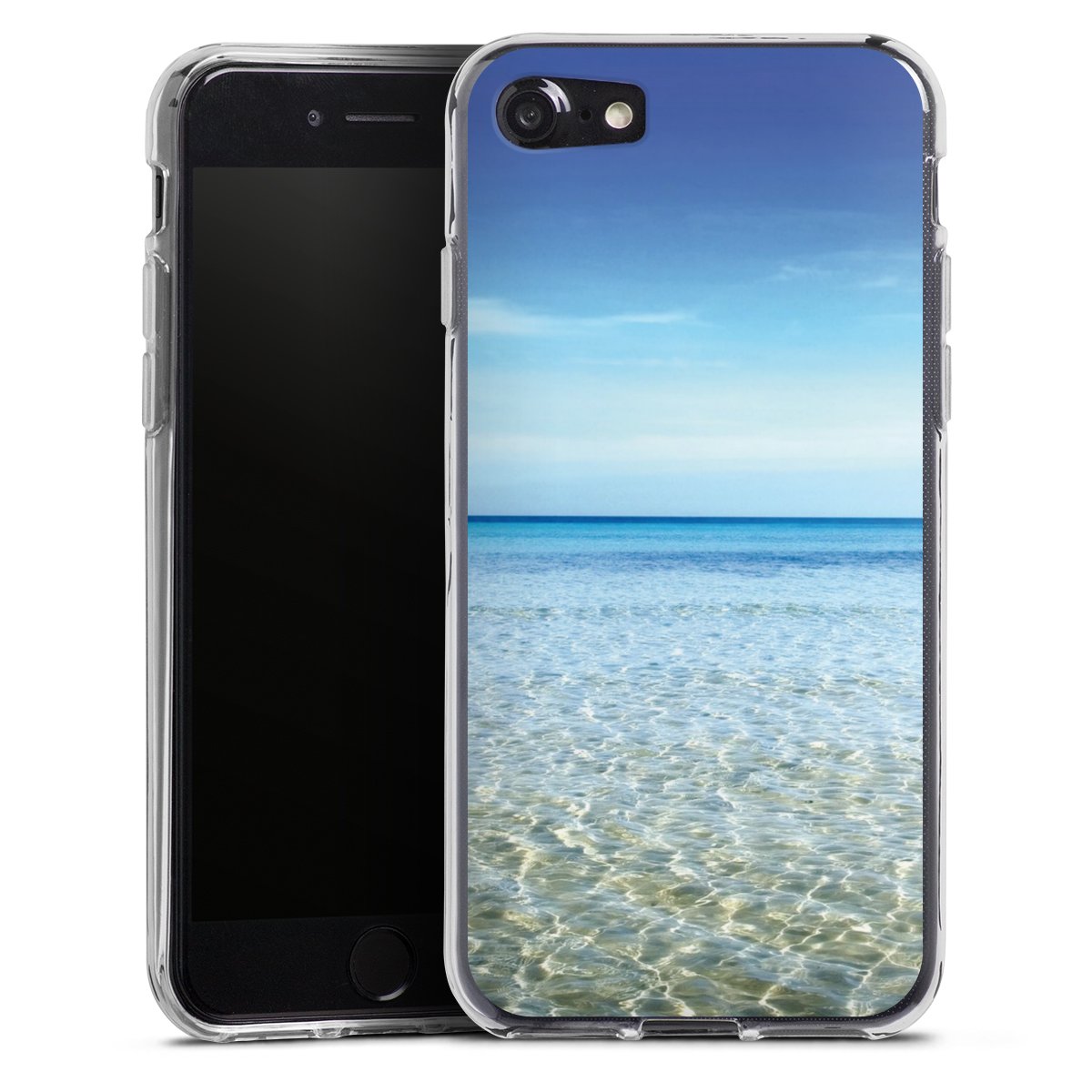 iPhone SE (2020) Handy Silikon Hülle Case transparent Handyhülle Urlaub Sky Ocean Silikon Case