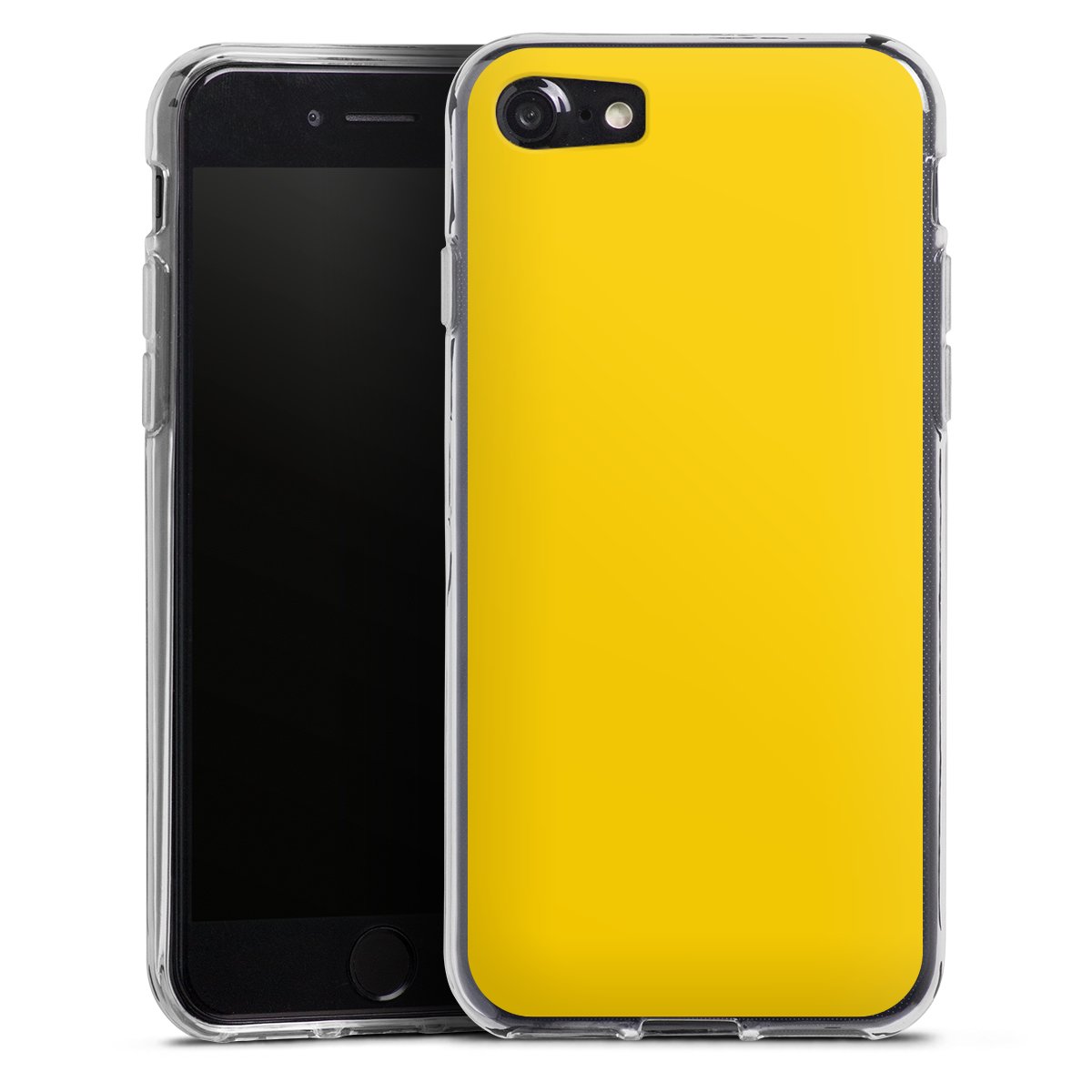 iPhone SE (2020) Handy Silikon Hülle Case transparent Handyhülle Yellow Unicoloured Colour Silikon Case