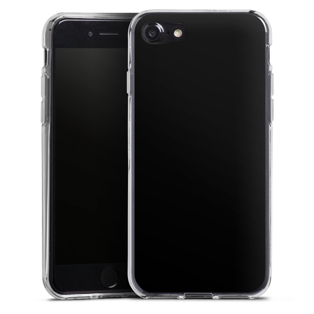 iPhone SE (2020) Handy Silikon Hülle Case transparent Handyhülle Black Colour Unicoloured Silikon Case