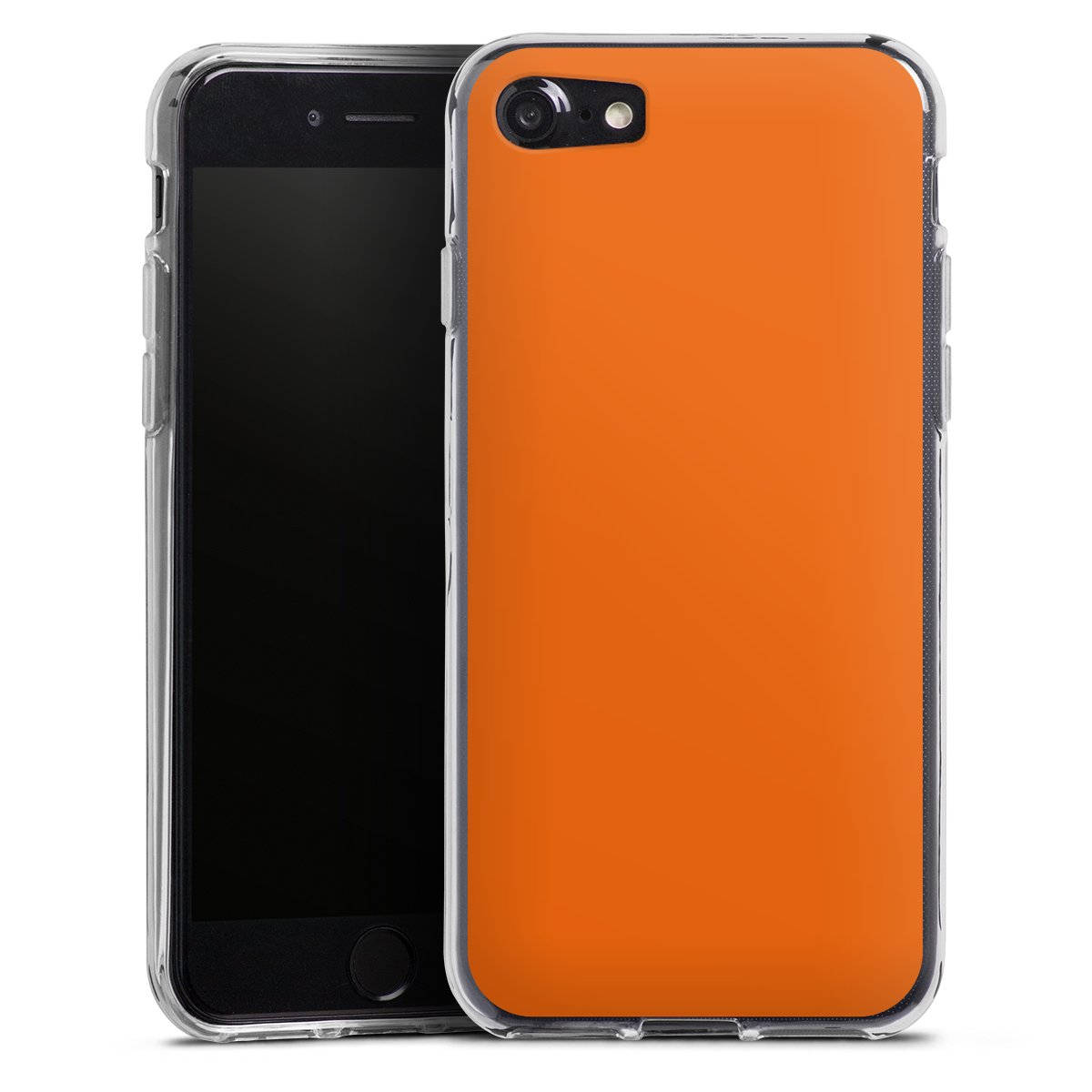 iPhone SE (2020) Handy Silikon Hülle Case transparent Handyhülle Orange Colour Unicoloured Silikon Case