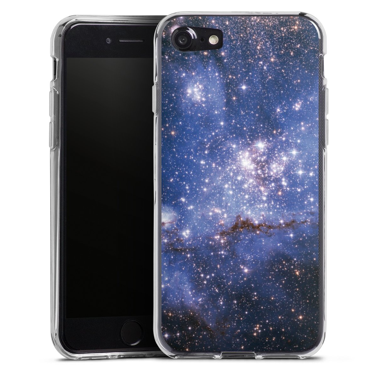 iPhone SE (2020) Handy Silikon Hülle Case transparent Handyhülle Weltall Galaxy Weltraum Silikon Case