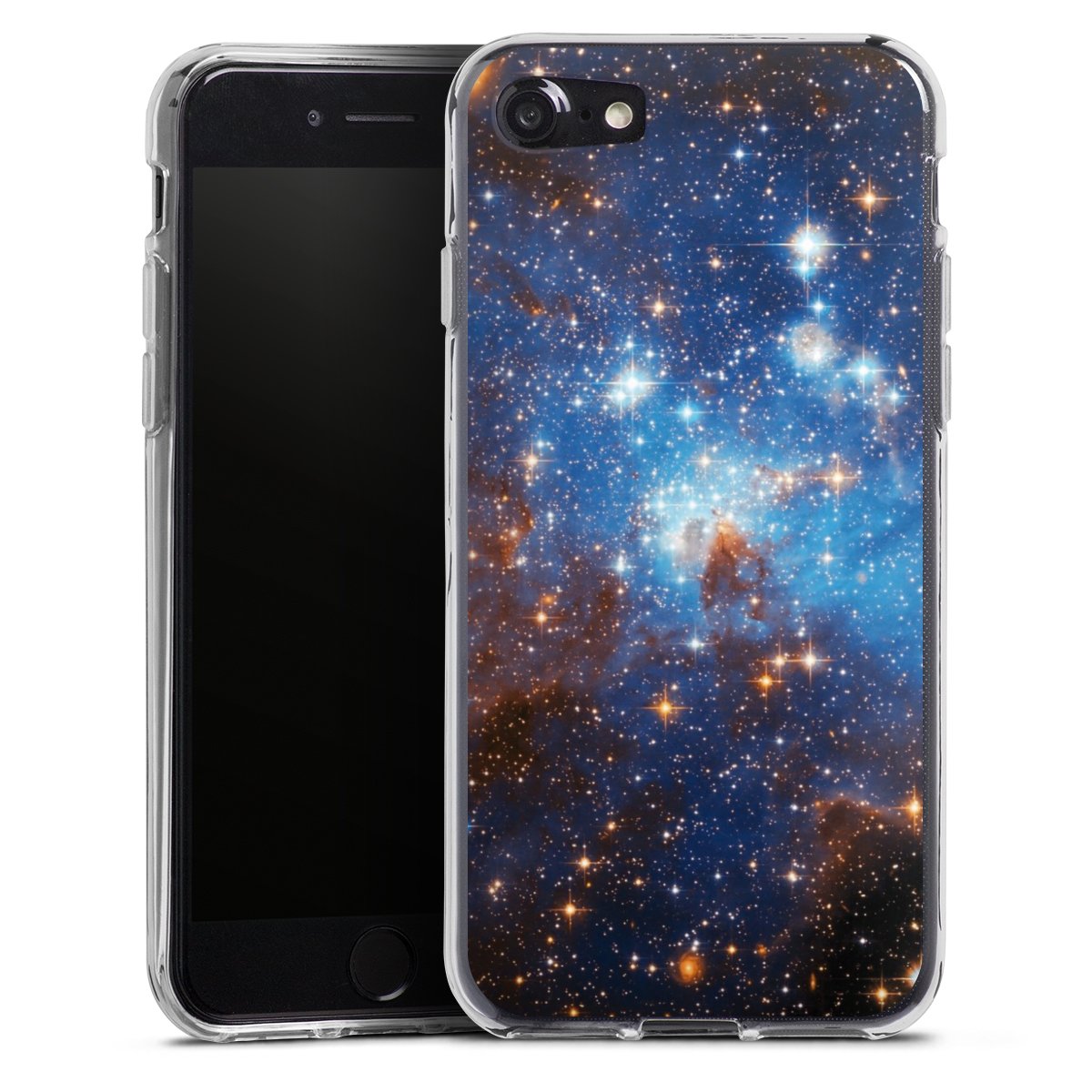 iPhone SE (2020) Handy Silikon Hülle Case transparent Handyhülle Star Weltall Galaxy Silikon Case