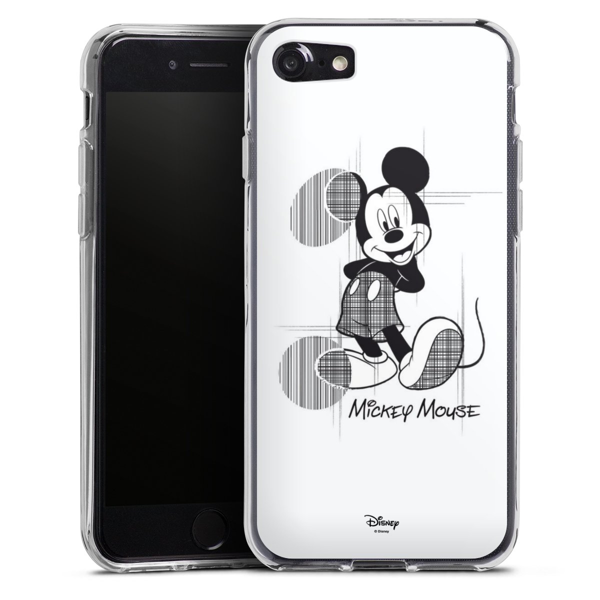 iPhone SE (2020) Handy Silikon Hülle Case transparent Handyhülle Disney Official Licensed Product Mickey Mouse Silikon Case