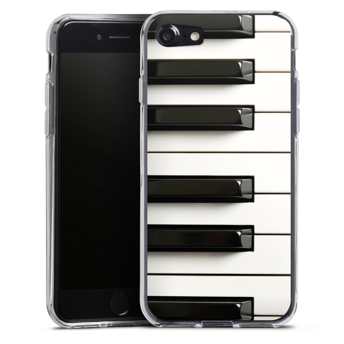 iPhone SE (2020) Handy Silikon Hülle Case transparent Handyhülle Klavier Piano Music Silikon Case