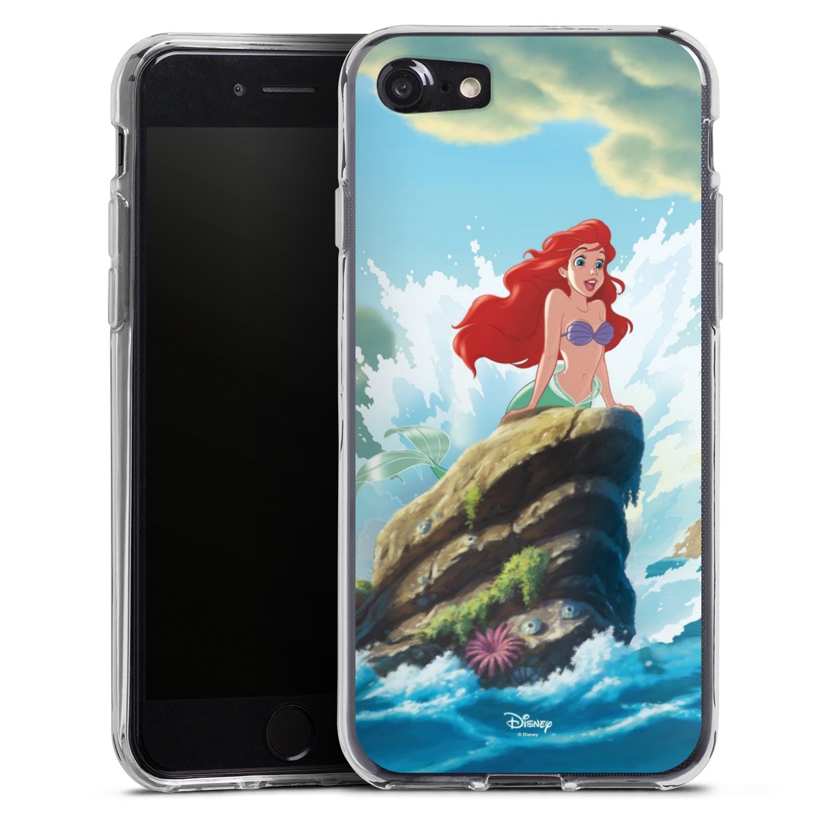 iPhone SE (2020) Handy Silikon Hülle Case transparent Handyhülle Mermaid Arielle Die Meerjungfrau Official Licensed Product Silikon Case