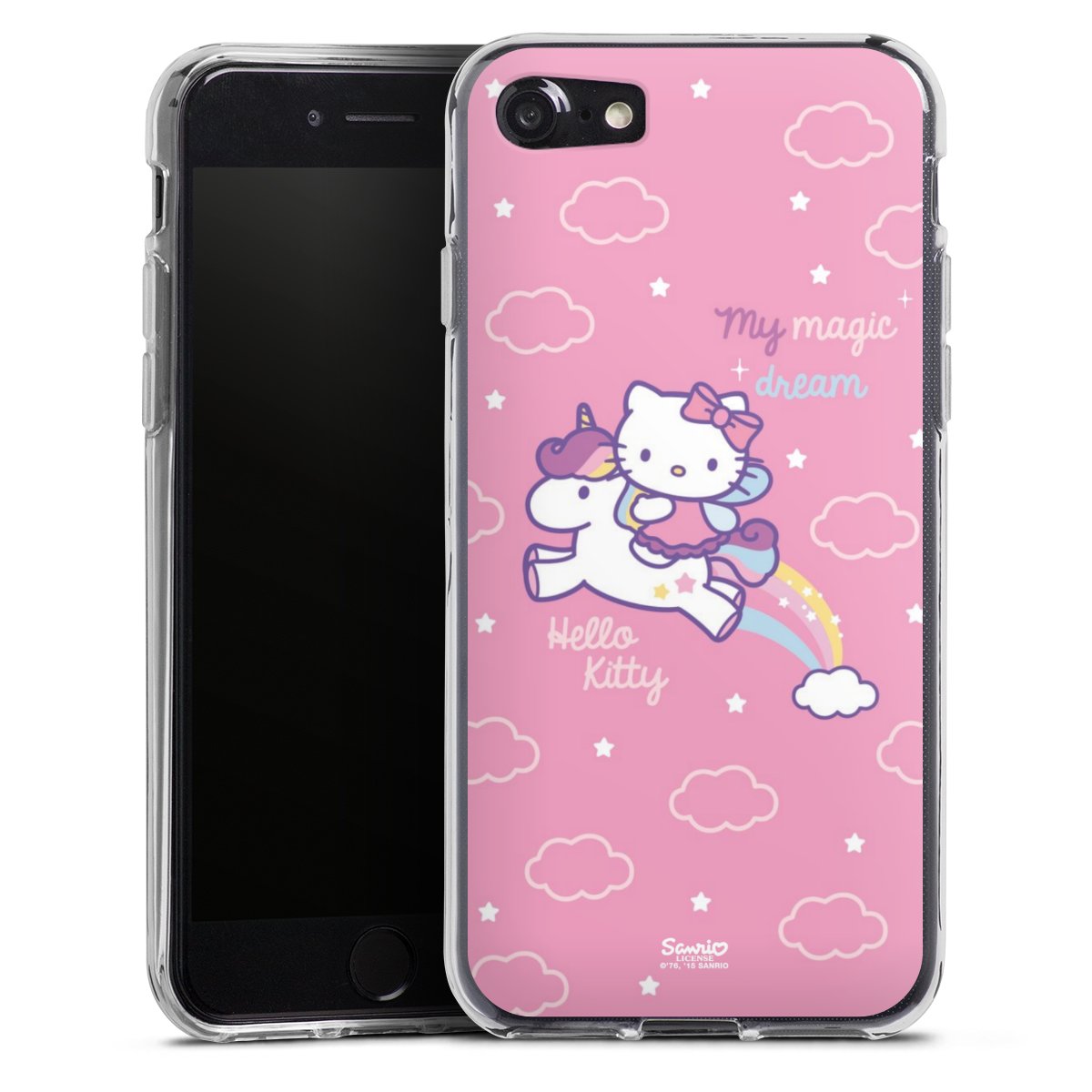 iPhone SE (2020) Handy Silikon Hülle Case transparent Handyhülle Einhorn Official Licensed Product Hello Kitty Silikon Case