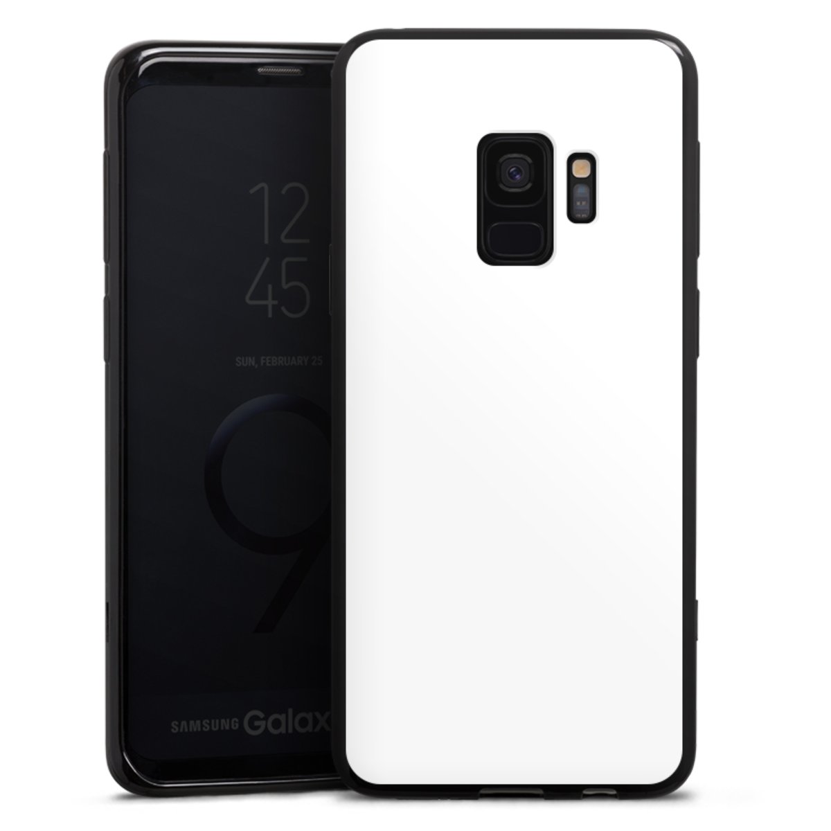 Galaxy S9 Handy Silikon Hülle Case schwarz Handyhülle Unicoloured Colour White