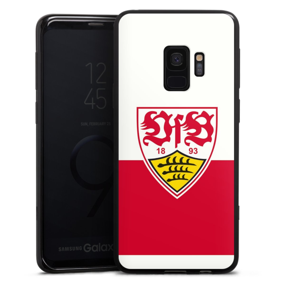 Galaxy S9 Handy Silikon Hülle Case schwarz Handyhülle Official Licensed Product Logo Vfb Stuttgart