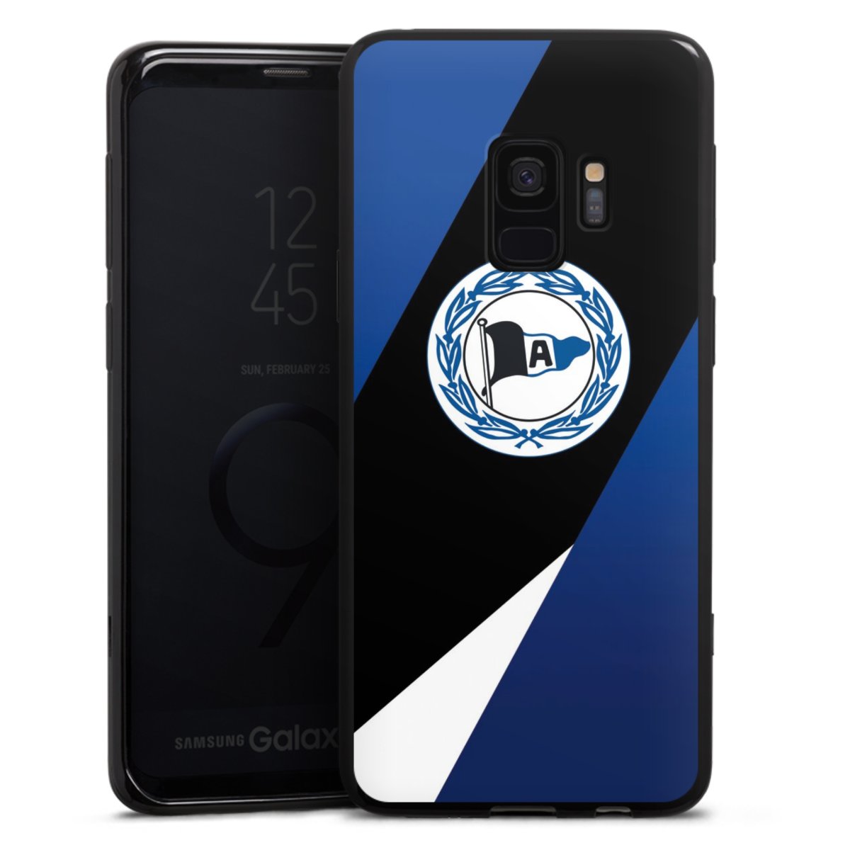 Galaxy S9 Handy Silikon Hülle Case schwarz Handyhülle Official Licensed Product Arminia Bielefeld Dsc