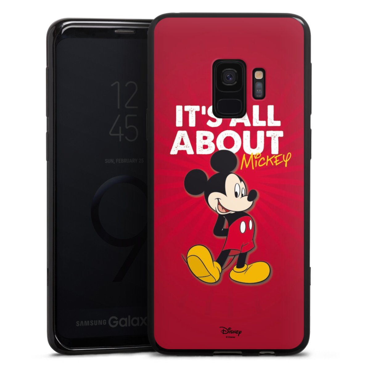 Galaxy S9 Handy Silikon Hülle Case schwarz Handyhülle Mouse Disney Official Licensed Product