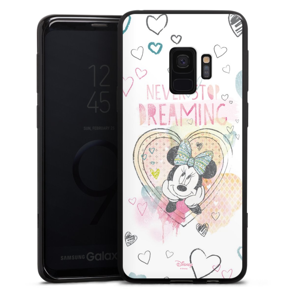 Galaxy S9 Handy Silikon Hülle Case schwarz Handyhülle Disney Official Licensed Product Minnie Mouse