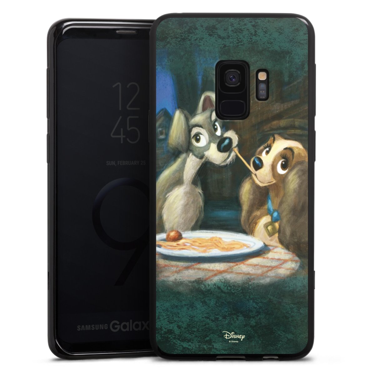 Galaxy S9 Handy Silikon Hülle Case schwarz Handyhülle Lady And The Tramp Official Licensed Product Disney