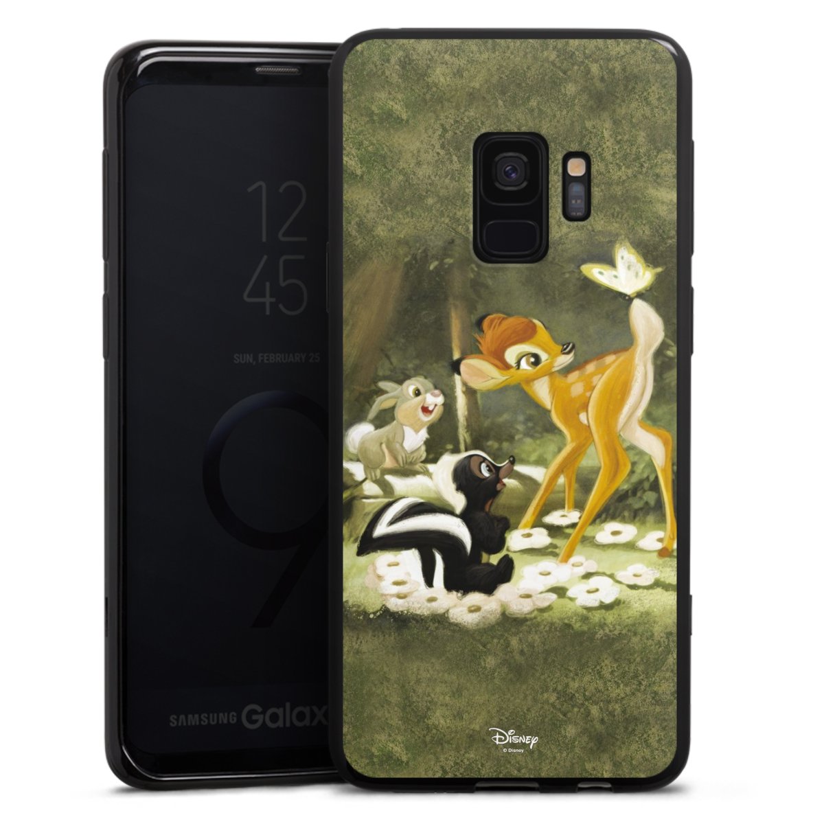 Galaxy S9 Handy Silikon Hülle Case schwarz Handyhülle Disney Official Licensed Product Bambi