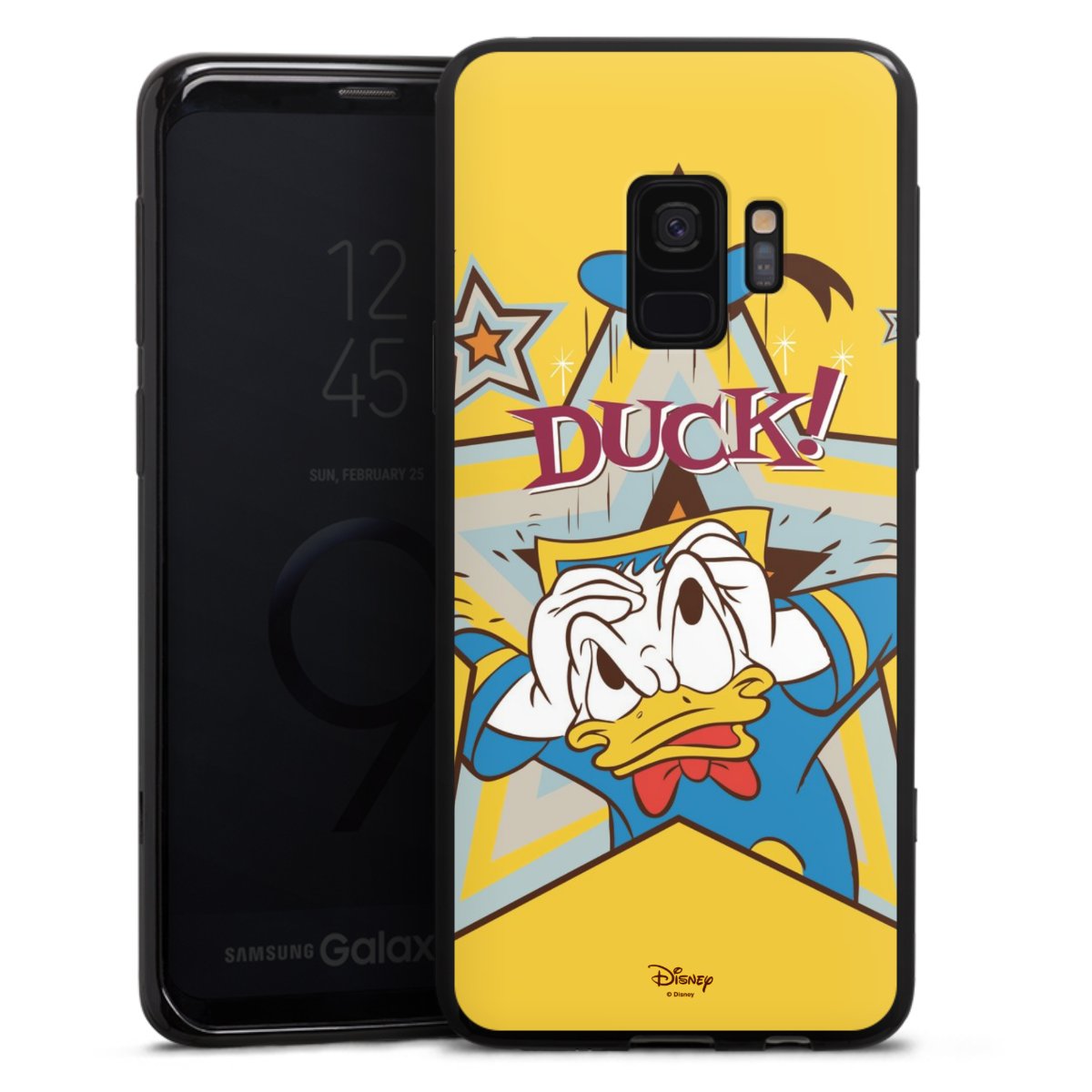 Galaxy S9 Handy Silikon Hülle Case schwarz Handyhülle Official Licensed Product Donald Duck Disney