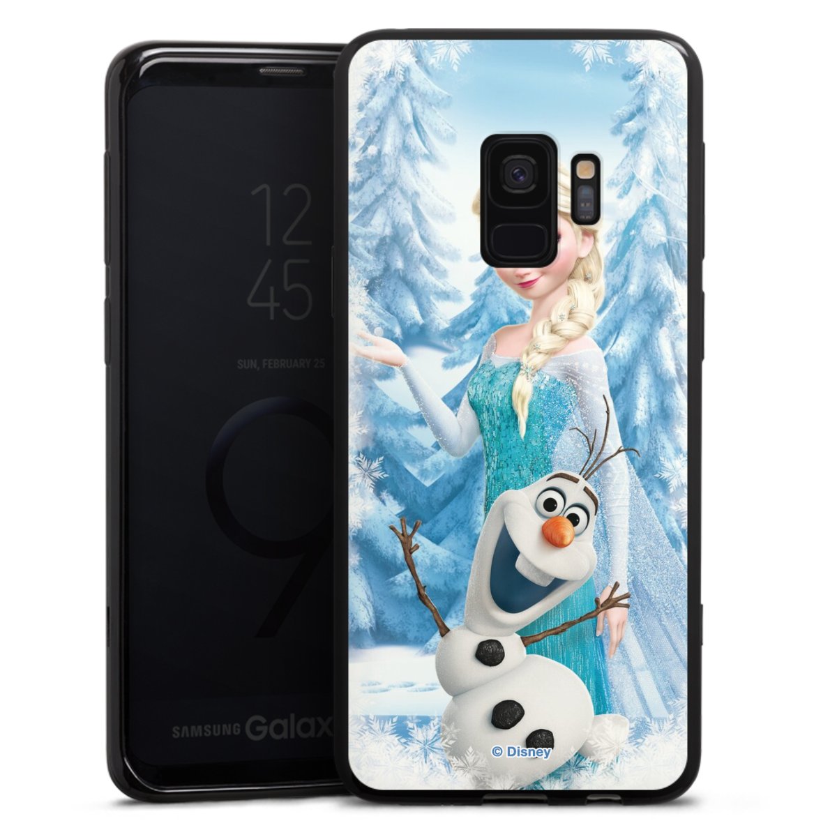 Galaxy S9 Handy Silikon Hülle Case schwarz Handyhülle Official Licensed Product Frozen Elsa Disney