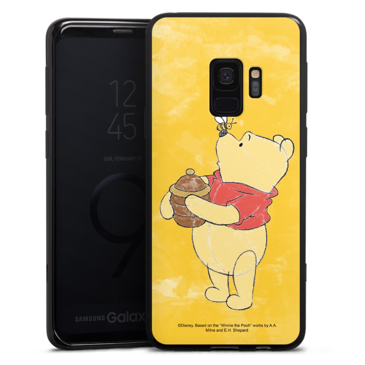 Galaxy S9 Handy Silikon Hülle Case schwarz Handyhülle Official Licensed Product Winnie The Pooh Disney