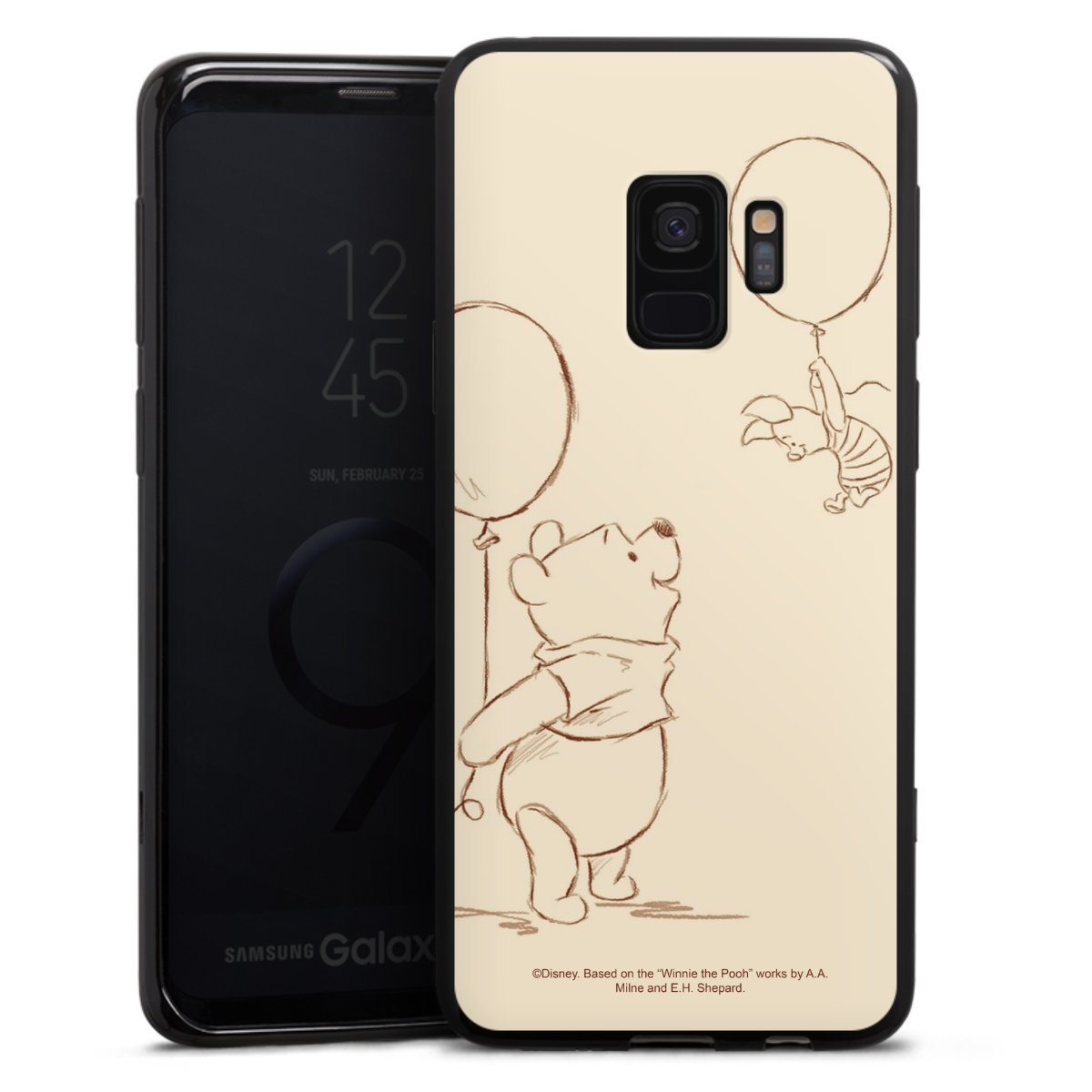 Galaxy S9 Handy Silikon Hülle Case schwarz Handyhülle Official Licensed Product Winnie The Pooh Disney