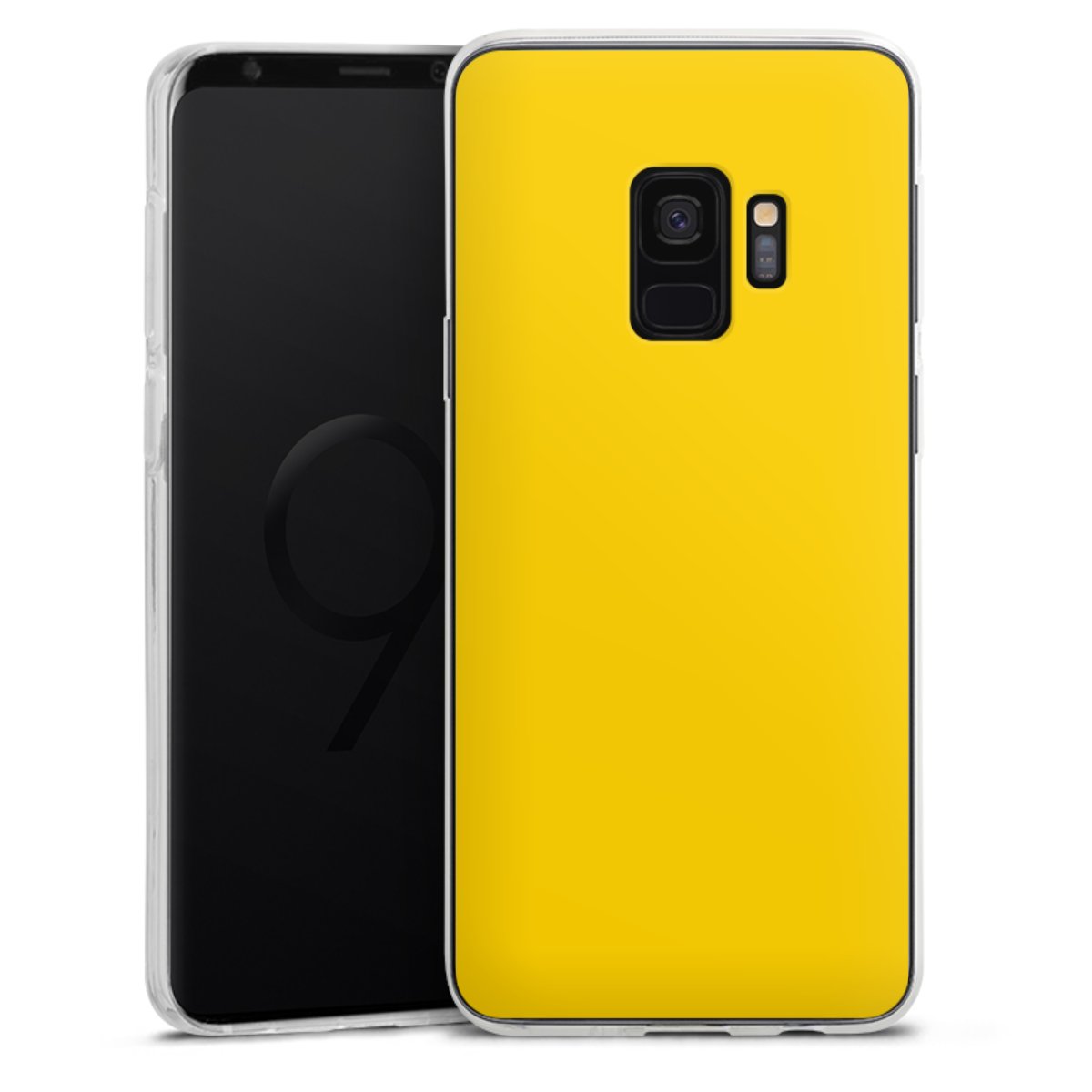 Galaxy S9 Handy Silikon Hülle Case transparent Handyhülle Yellow Unicoloured Colour Silikon Case